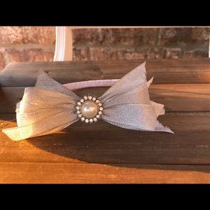 Fancy Silver Bow Headband